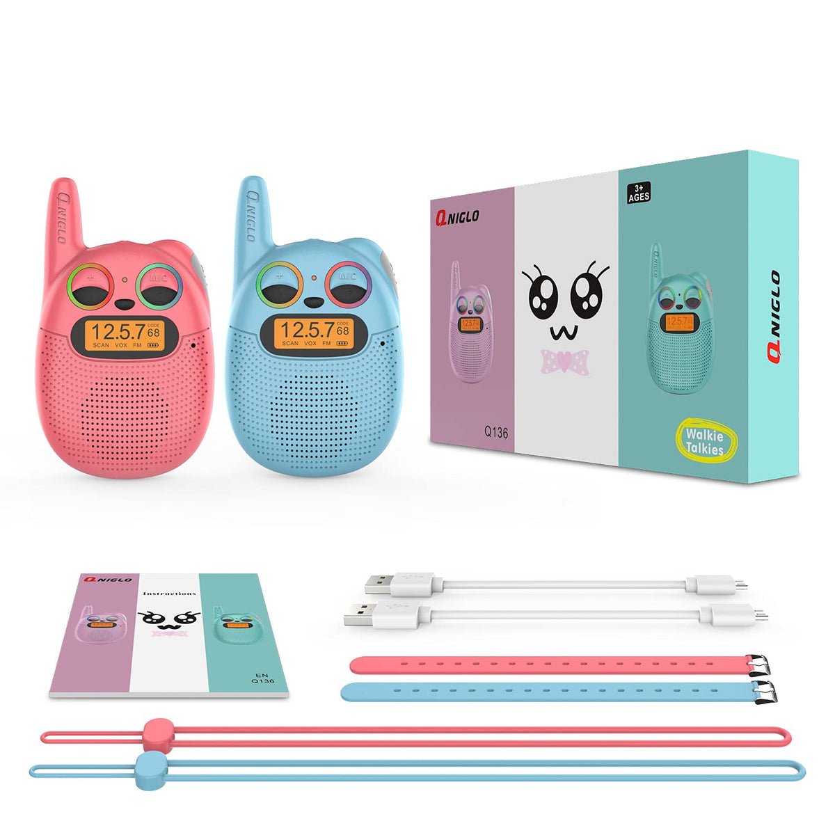 QNIGLO gift-ready kids walkie talkies ideal for birthdays