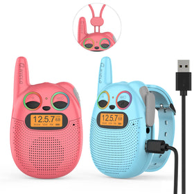 QNIGLO kids walkie talkie in action showing 3 miles range for outdoor adventures