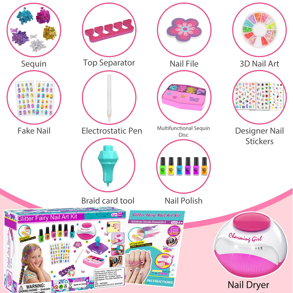 QoQlz Hair Gem Stamper Kit sequin-disc adds sparkle to playful hairstyles