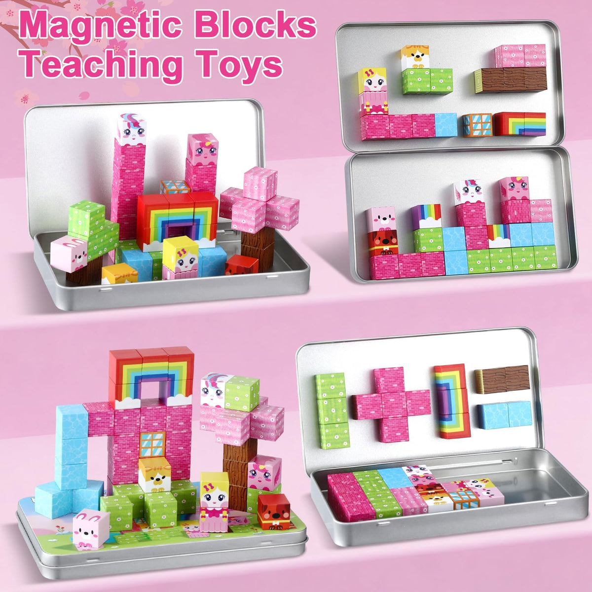 QOUBAI portable iron case keeps blocks organized during trips