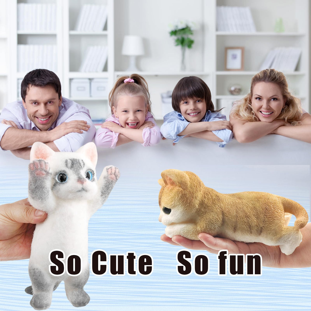 QOUXZ decorative hand-painted cat toy, a cute gift for kids and friends.