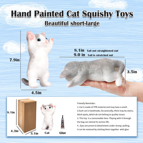 QOUXZ Hand-painted cat squishy design with vibrant color.