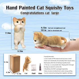 QOUXZ Cat squishy toy with hand-painted finish highlighting durable materials.
