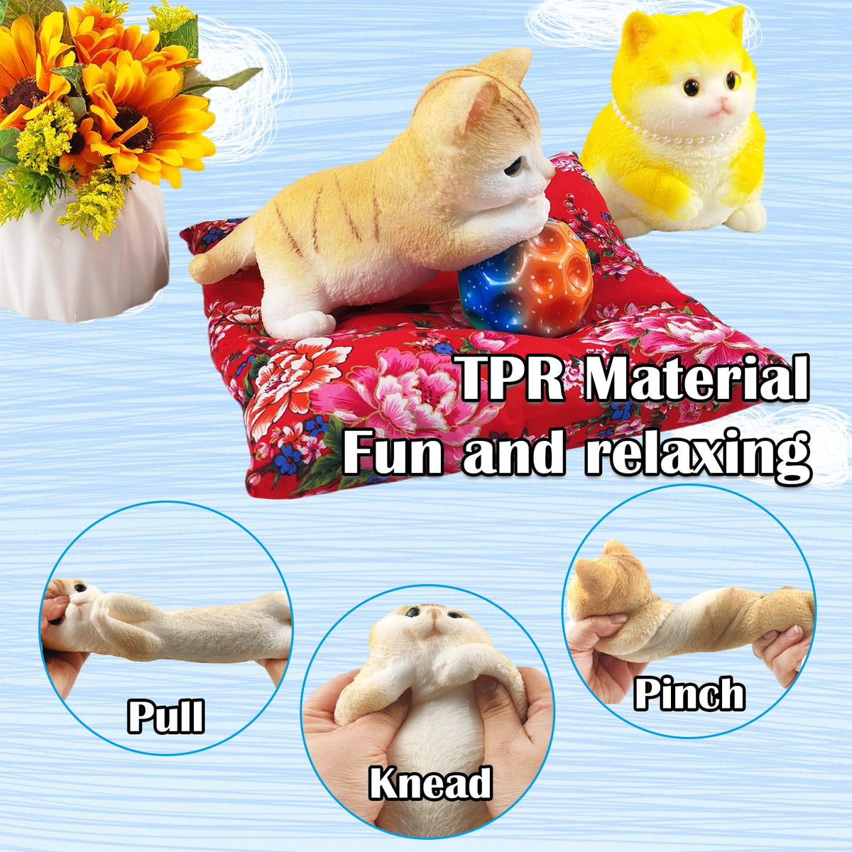 QOUXZ Desk-friendly cat squishy for focused study and relief.