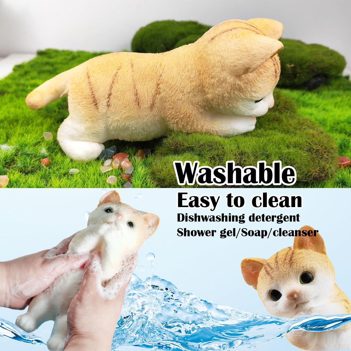 QOUXZ Packaged cat squishy featuring fluffy accents for easy storage.