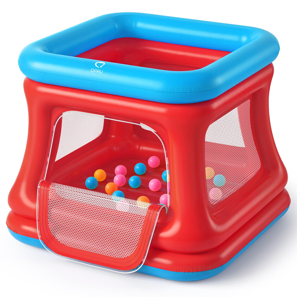 QPAU 3-in-1 bounce house front view for safe, active toddler play