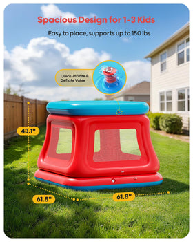 QPAU bounce house with pump included for quick setup