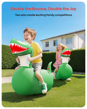 QPAU two-hopper dinosaurs with handles for safe, active jumping
