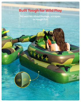 QPAU camouflage design and thick material for durable fun.
