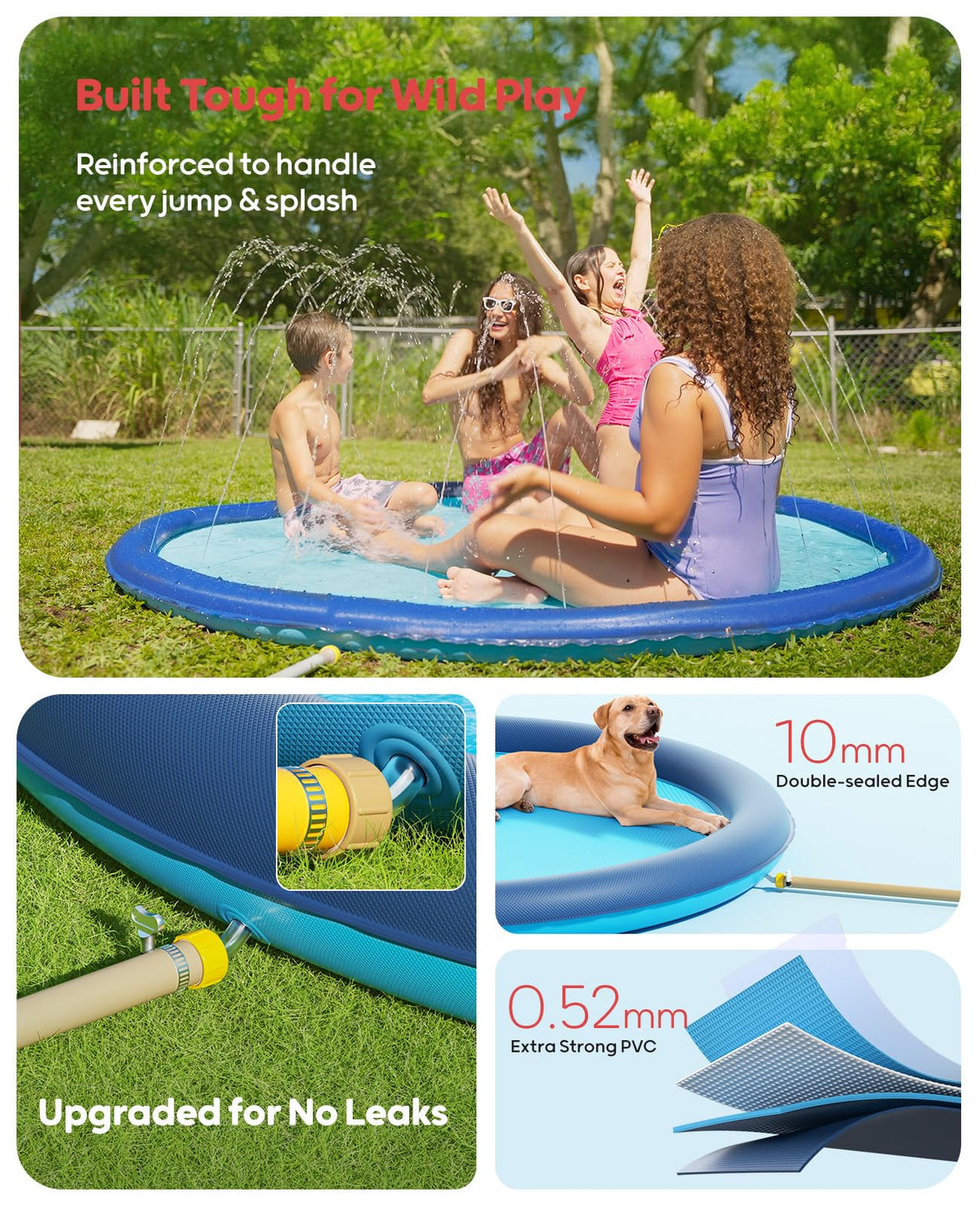 QPAU Claw-resistant 0.52mm PVC ready for dogs and toddlers