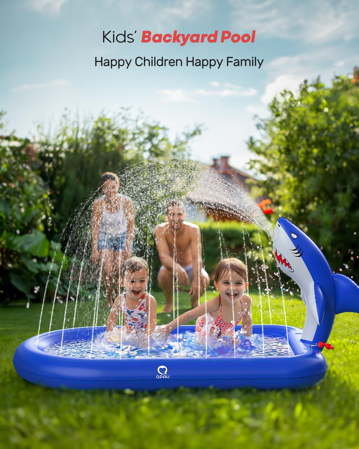 QPAU large 64.5 by 39.4 by 7 inches for spacious splashes.