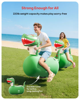 QPAU dinosaur hopper with wide base for improved stability