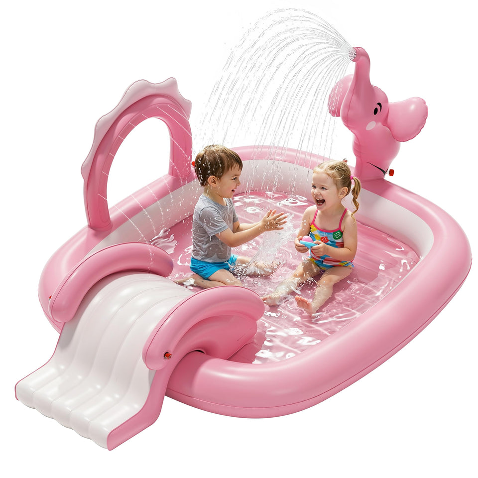 QPAU Elephant pool slide offers safe, splashy fun for toddlers