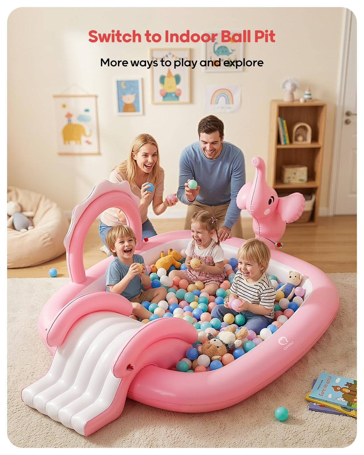 QPAU Elephant pool soft base cushions landings during play