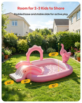QPAU Elephant pool step-access aids easy entry for little ones