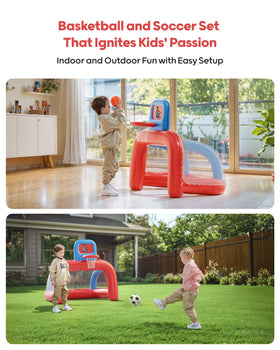 QPAU basketball and soccer balls included for ready-to-play sessions.