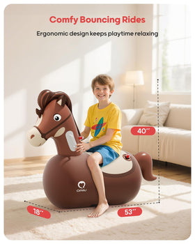 QPAU inflatable toy includes manual air pump for quick setup.