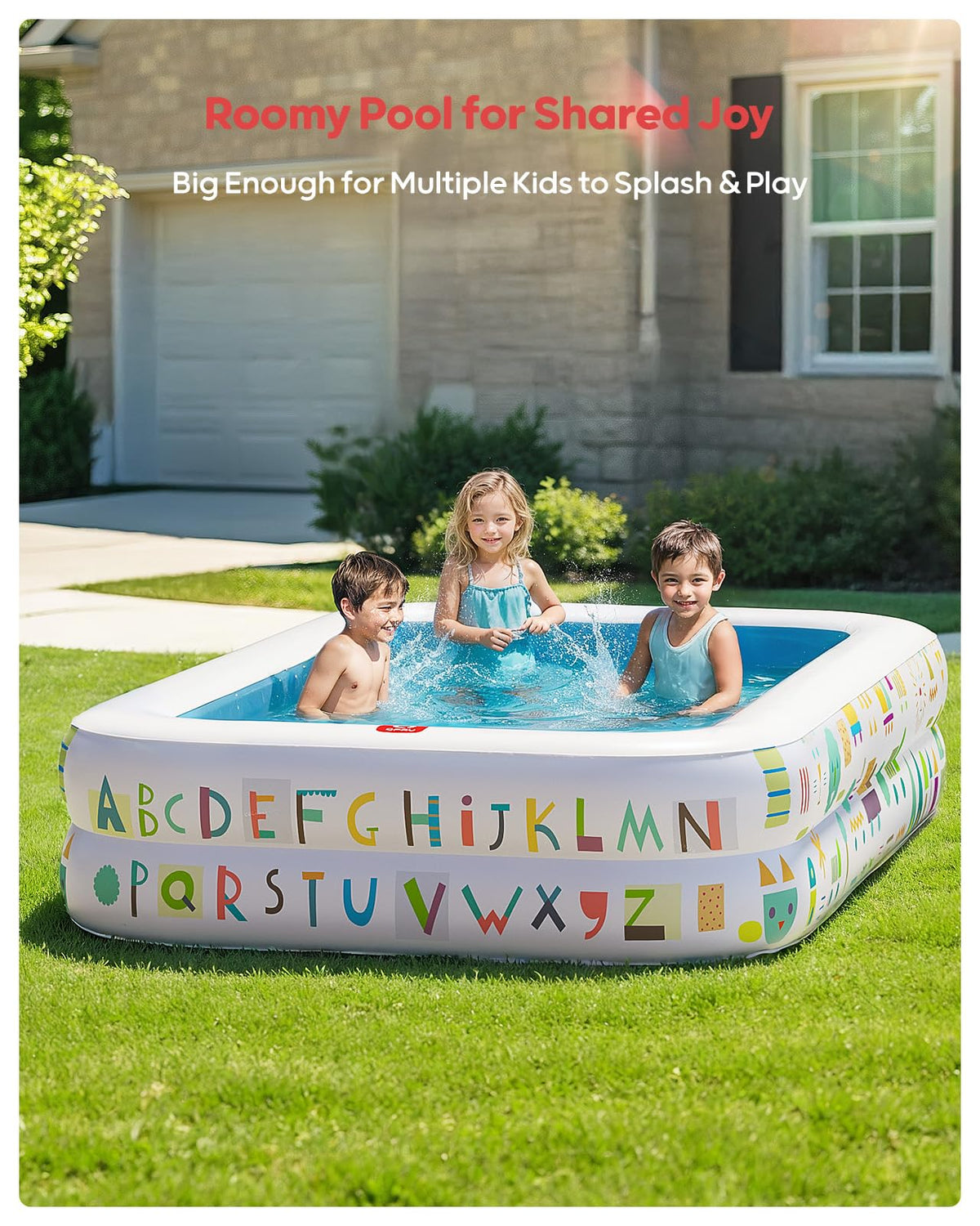 QPAU Kiddie Pool quick inflation and portable design for fast setup.