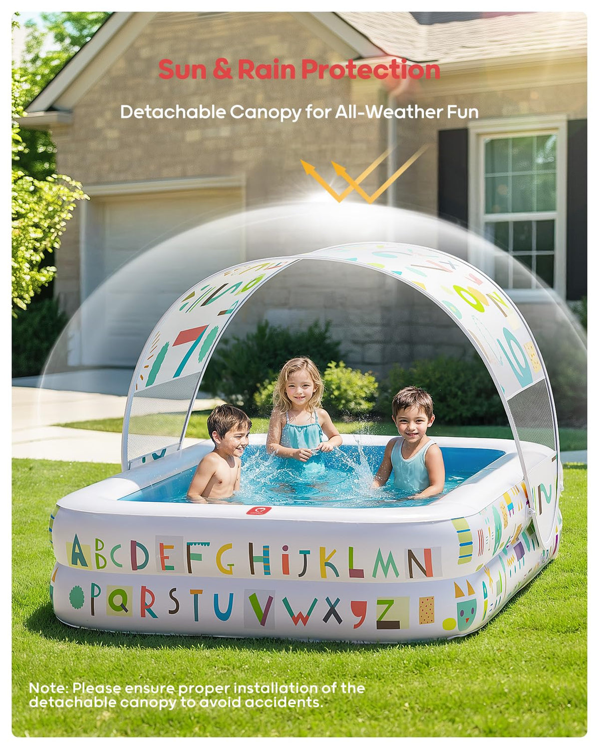 QPAU Kiddie Pool easy setup makes backyard play quick.