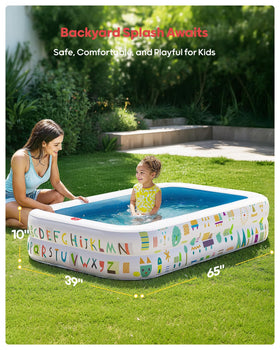 QPAU Kiddie Pool soft floor cushions little tumbles during water play.