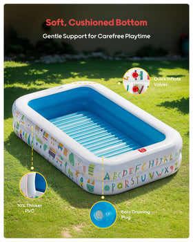 QPAU Kiddie Pool sun canopy keeps kids shaded on sunny days.