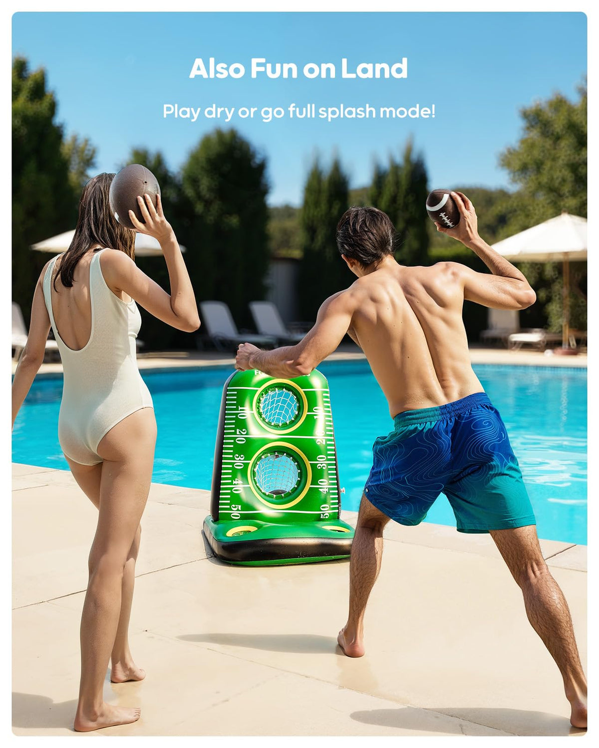QPAU versatile target works on water, lawn, or indoors for year-round fun.