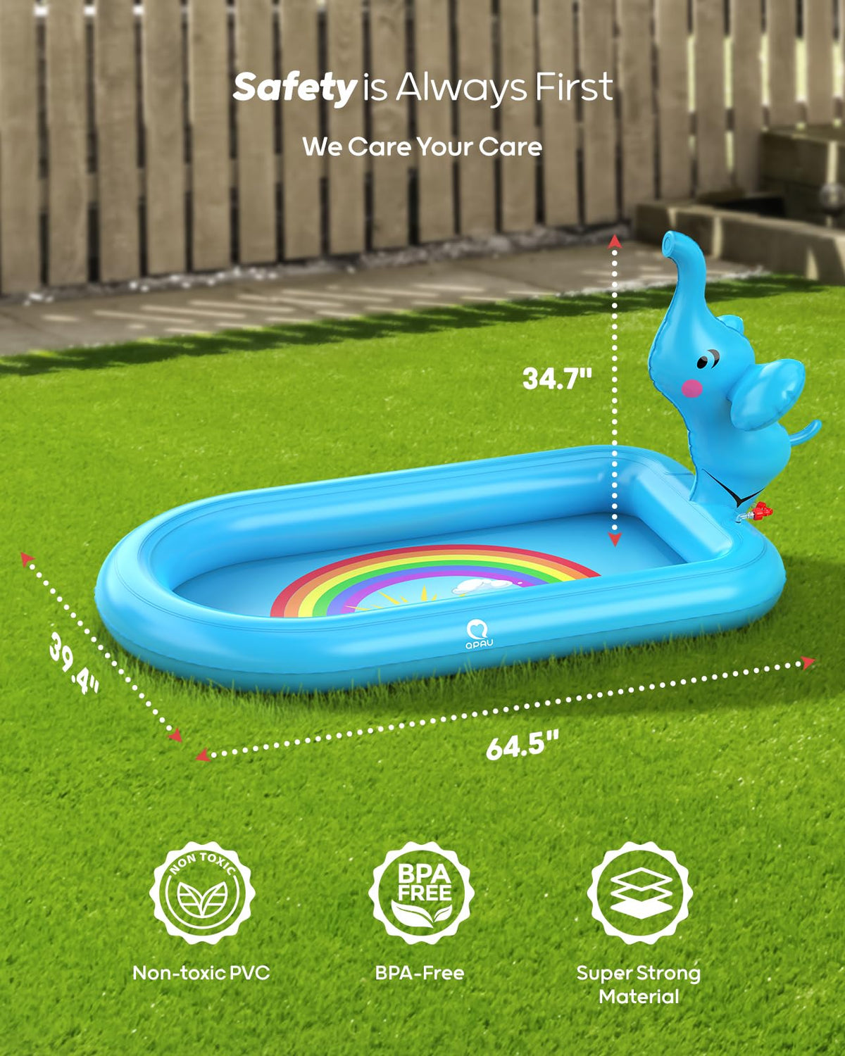 QPAU premium PVC construction for kid safety and longevity