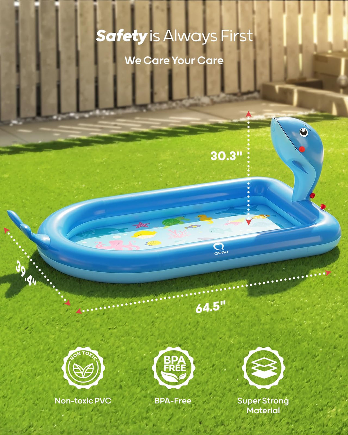 QPAU premium PVC material offers durable outdoor use