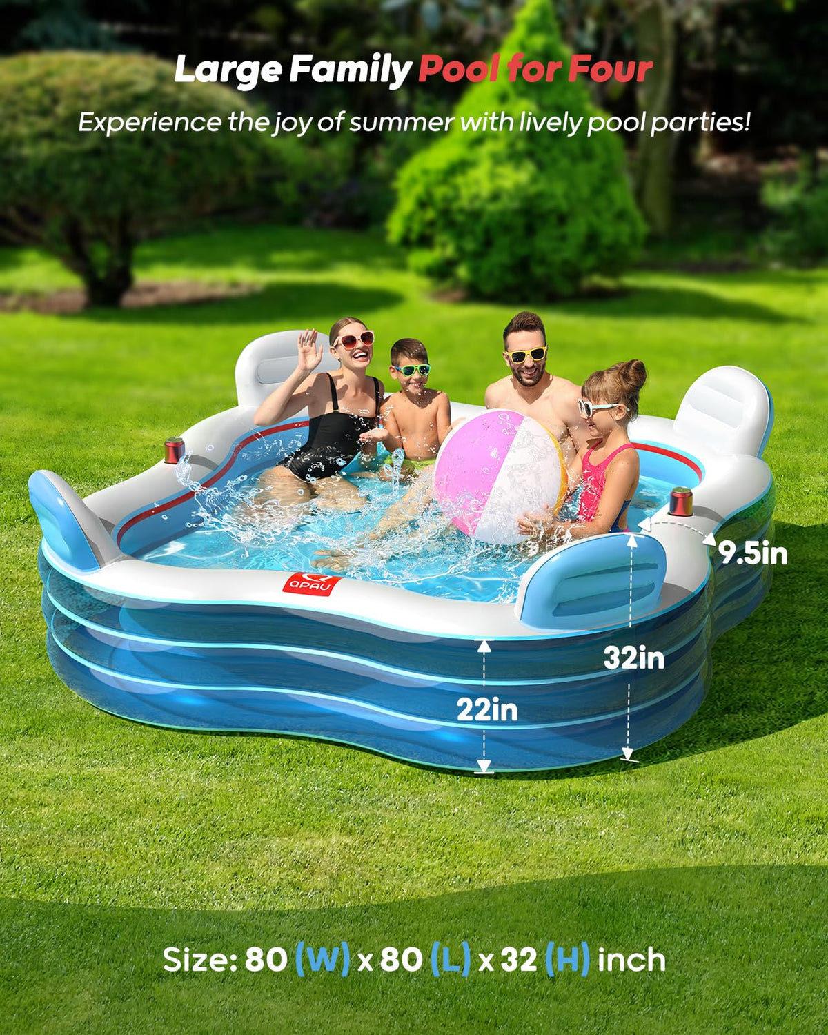 QPAU safe non-toxic PVC pool suitable for kids' water play