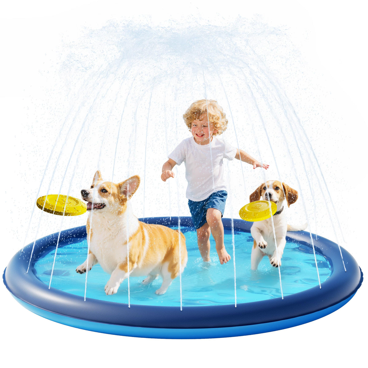QPAU Splash Pad 67-inch non-slip surface for safe family play outdoors