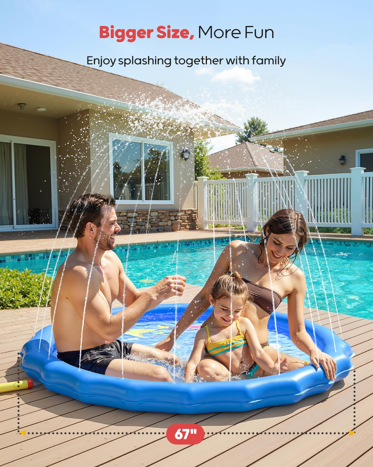 QPAU splash pad backyard setting delivering memorable family summer moments.