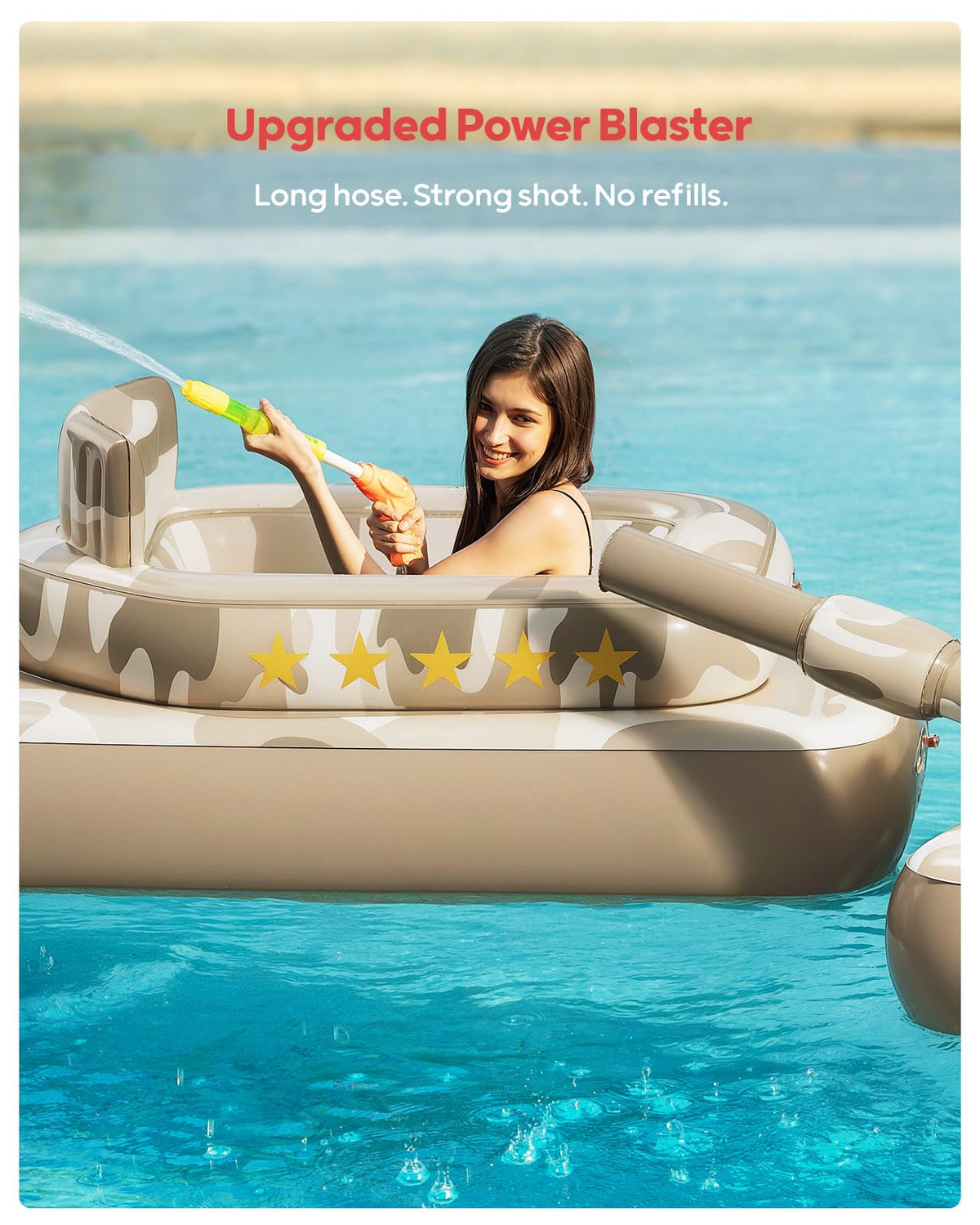 QPAU splash shield on tank float helps keep splashes contained.