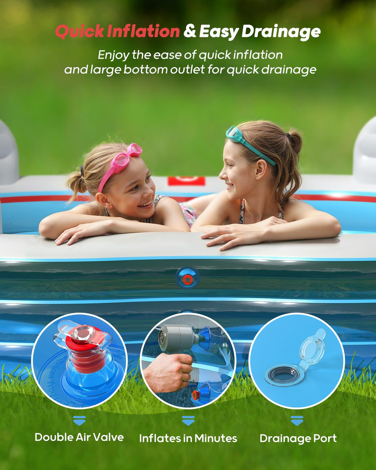 QPAU thick durable material reduces punctures during backyard use