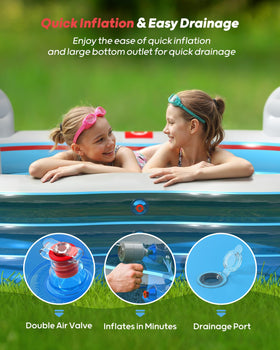 QPAU thick durable material reduces punctures during backyard use
