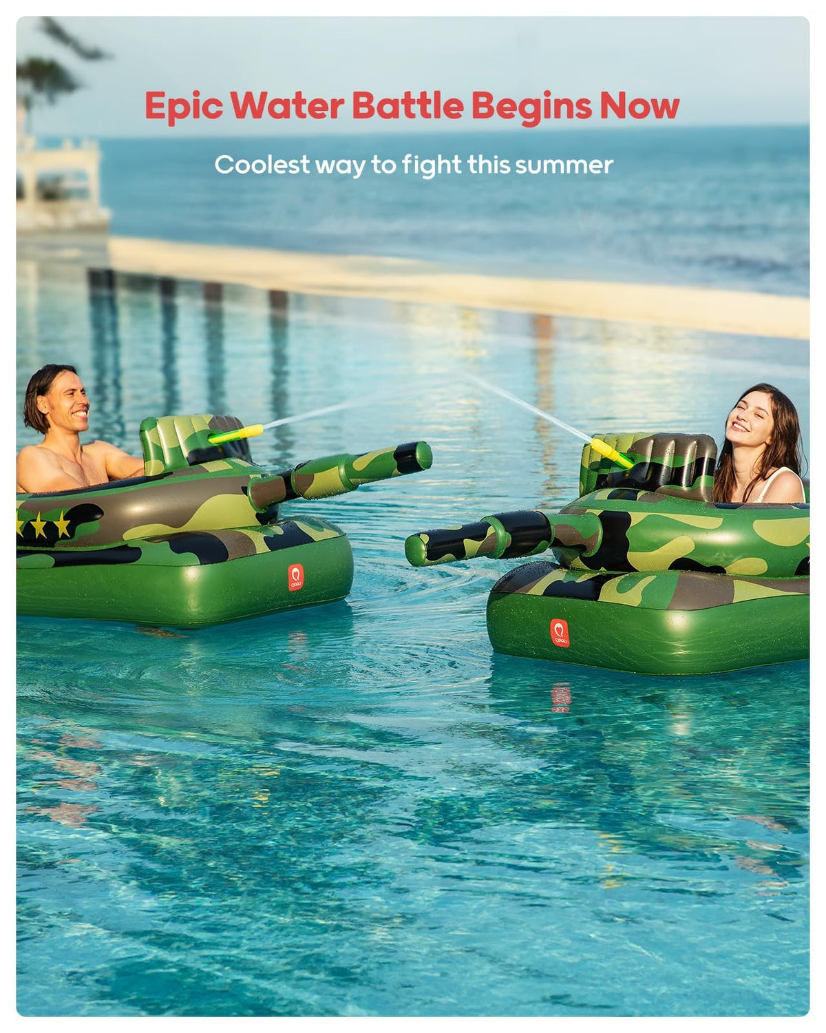 QPAU water cannon pool float for endless pool play and sprays.