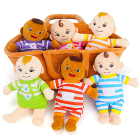 Qpewep Basket of Babies 8-inch dolls in an inclusive play bundle.