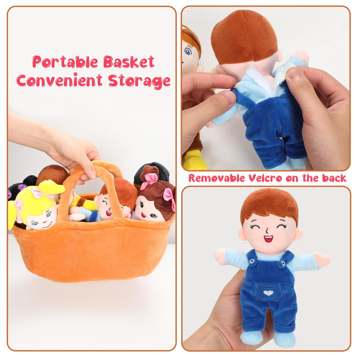 Qpewep diverse dolls with detachable dresses enable color-coordinated pretend play and social skills.