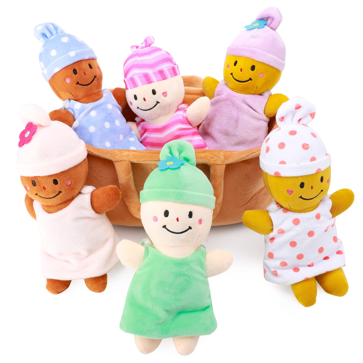 Qpewep dress-up dolls with interchangeable outfits encourage dressing practice.