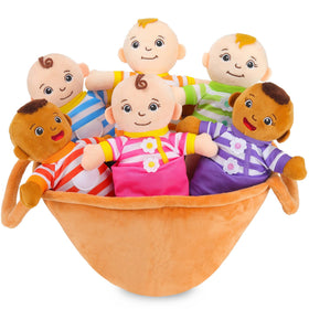 Qpewep embroidered-face dolls with safe, durable details.