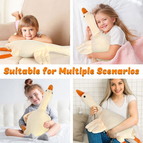 Qpewep goose 30in size reference shows large, kid-friendly and adult-friendly companion