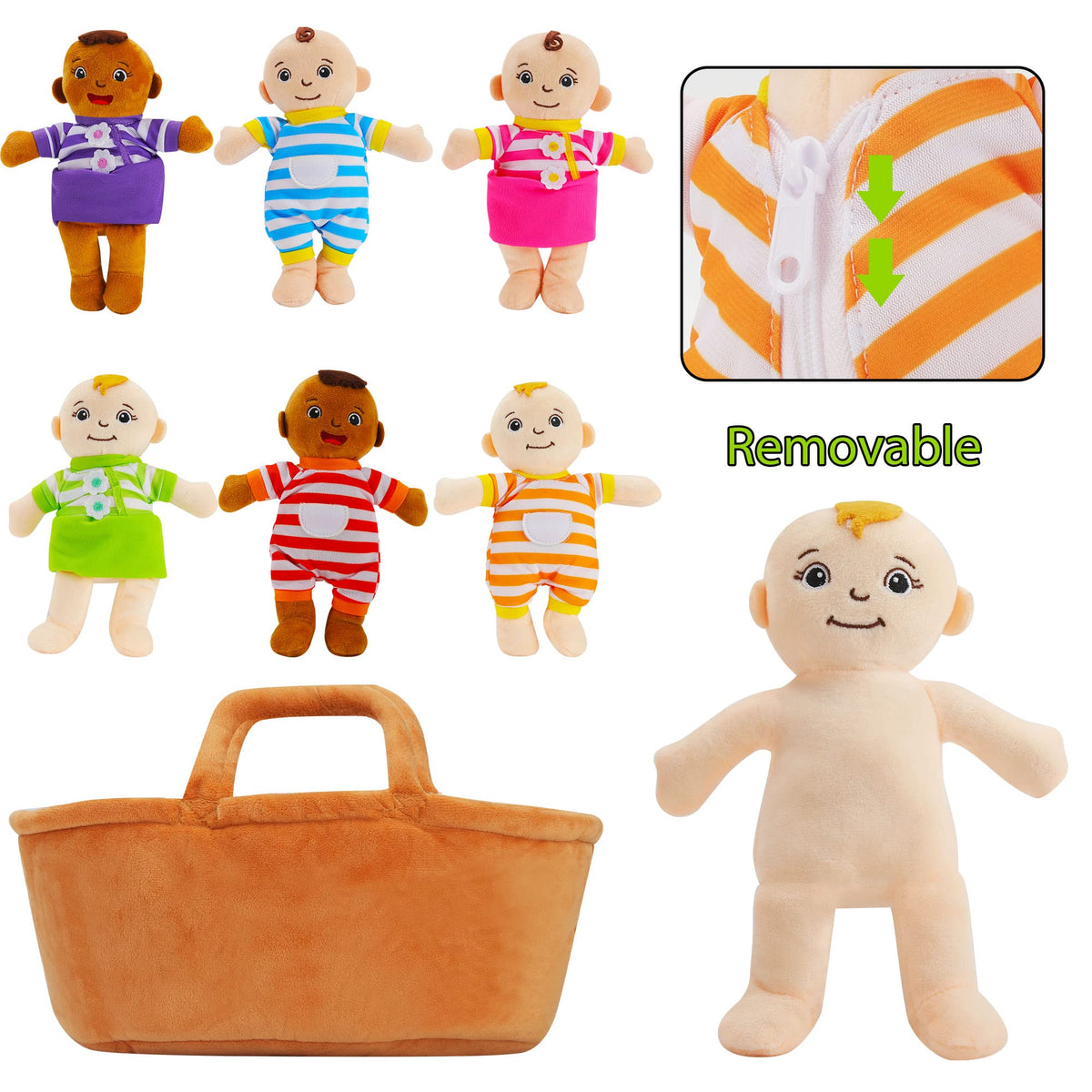 Qpewep interchangeable dresses with detachable sacks for easy dressing.