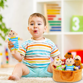 Qpewep soft-plush basket enables effortless storage and transport.