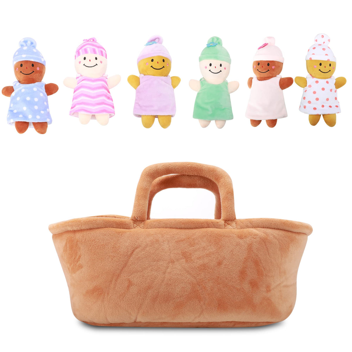 Qpewep soft plush dolls with embroidered smiles invite cuddly play.