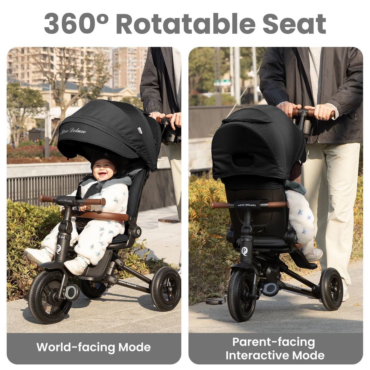 QPLAY detachable canopy with clear window for parent visibility