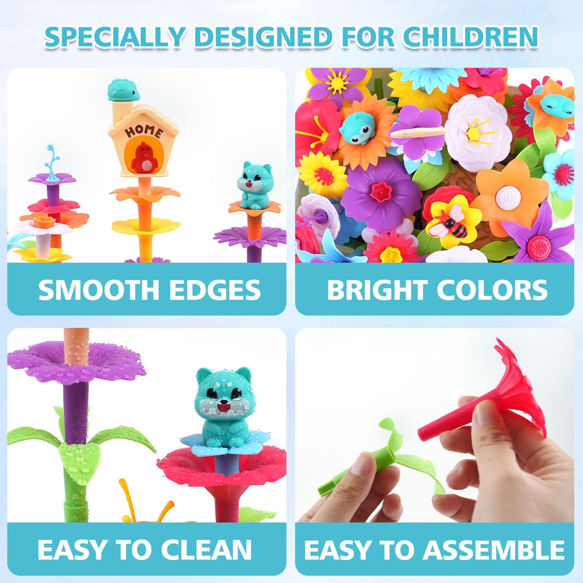QPOU flower garden bases provide stable foundations for creations.
