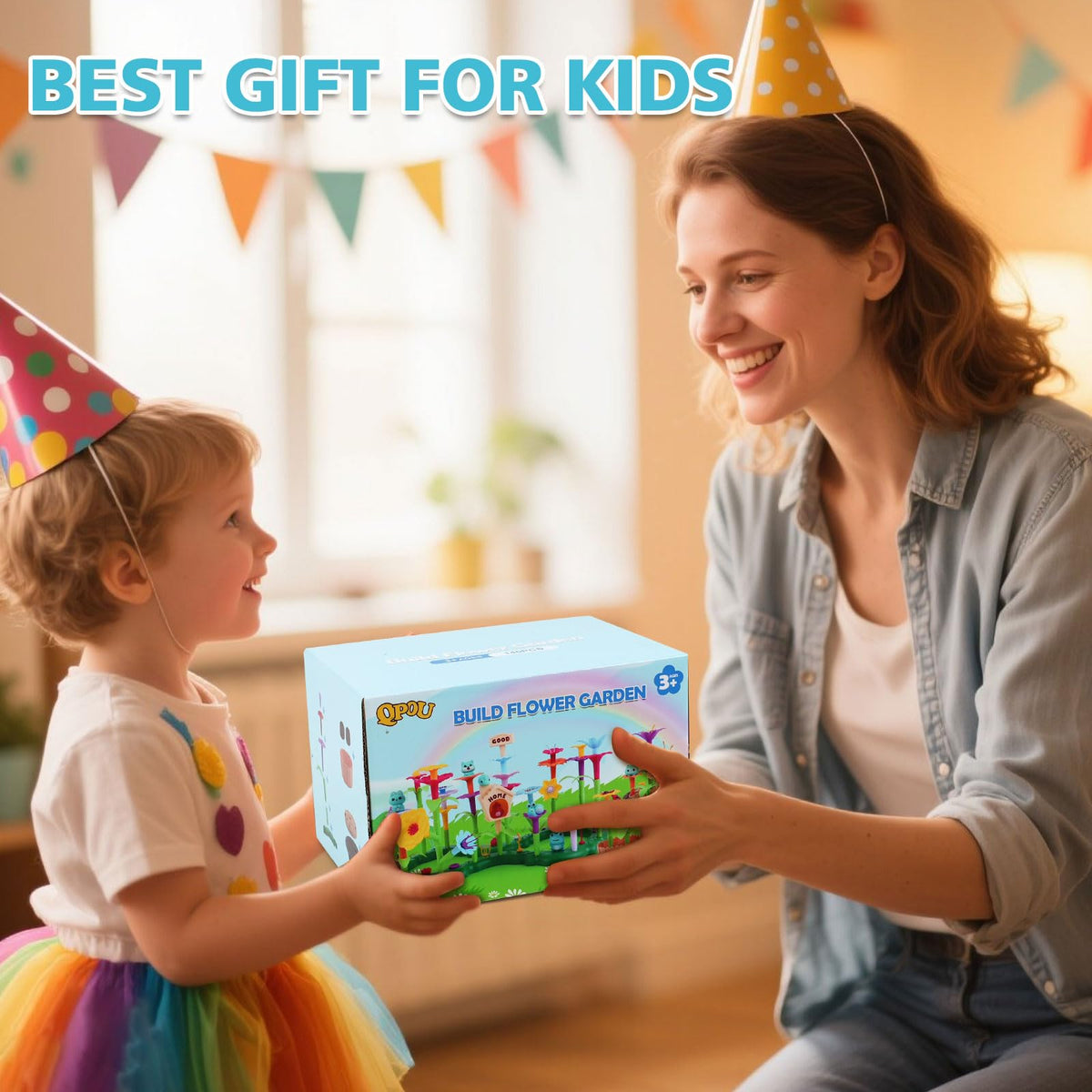 QPOU flower garden kit invites kids to pretend play and storytelling.