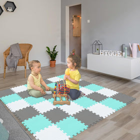 QQPP EVA baby play area mat provides soft cushioning for safe learning