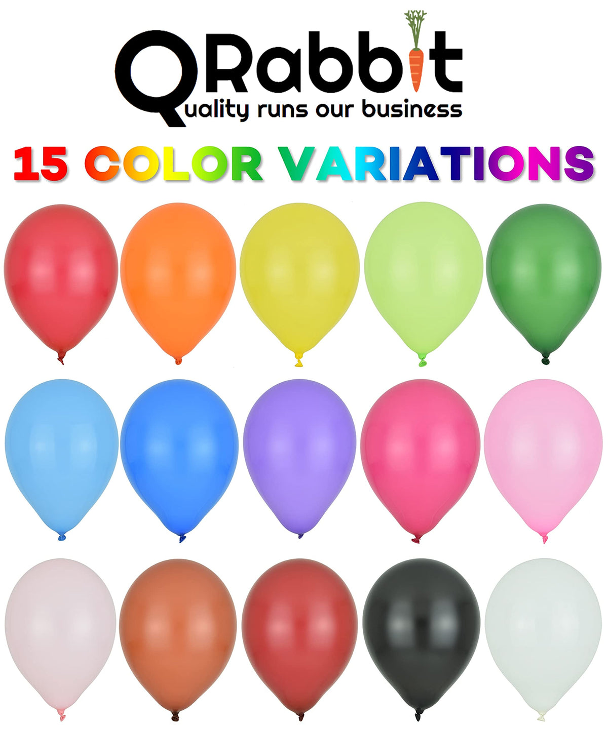 QRabbit thick premium latex balloons offer durable, long-lasting decor