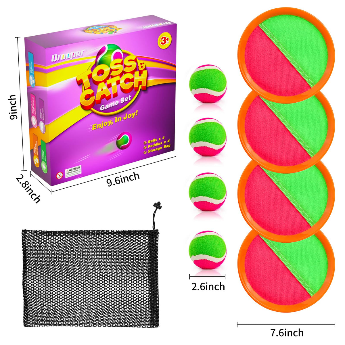 Qrooper toss and catch set makes a great gift for kids 3+.