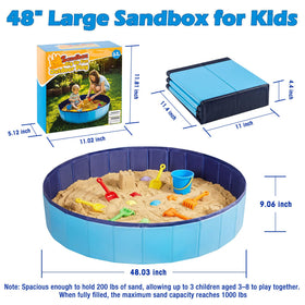 Qrooper waterproof PVC sandbox with drain hole for easy cleaning.